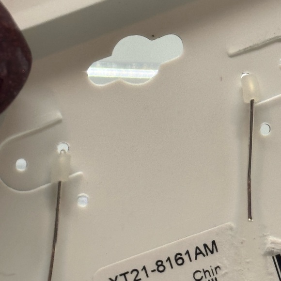 Silver Drop Crystal Stone dangling Pink 1.5 inch - Picture 4 of 4